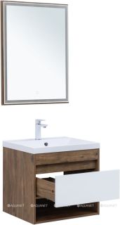 Тумба под раковину Aquanet Тренд 345117 60 см дуб рустикальный/белый сатин